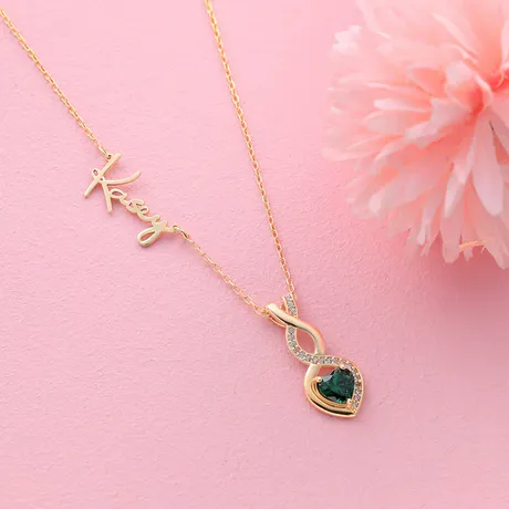 nk10_355_999557968705.jpg Twist Heart Cut Sterling Silver Personalized Necklace - 图片 1