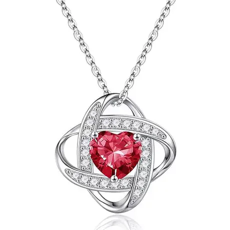 nk10_358_954861729218.jpg Love Knot Custom Birthstone Necklace Sterling Silver - 图片 1