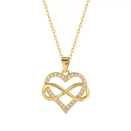 nk10_368_892811122737.jpg "You Complete Me" Infinity Love Heart Sterling Silver Necklace - 图片 1