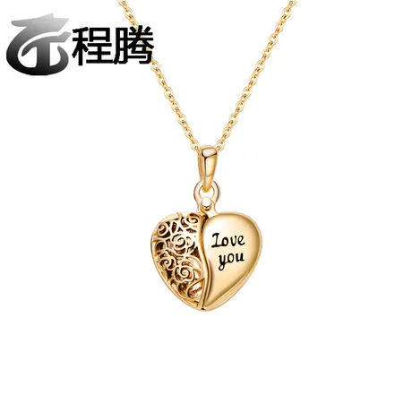 nk10_371_908274521750.jpg "Love You" Vintage Locket Heart Personalized Sterling Silver Photo Necklace - 图片 1