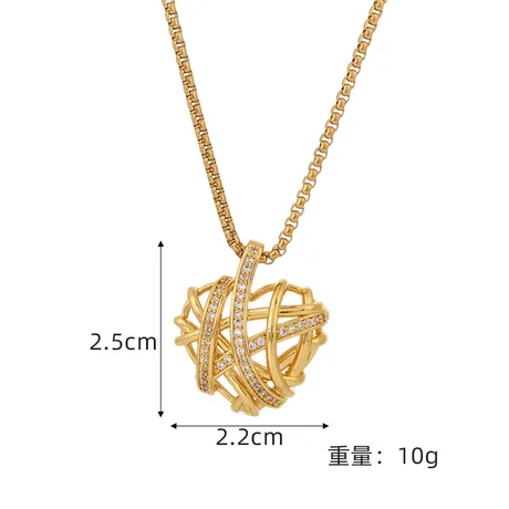 nk11_394_978978251313.jpg "Intertwined Love" Heart-Shaped Sterling Silver Necklace - 图片 1