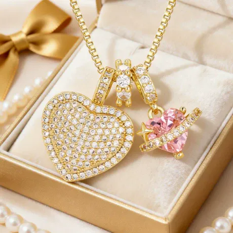 nk11_395_1026029327222.jpg "Heavenly Love" Sacred Heart Sterling Silver Necklace - 图片 1