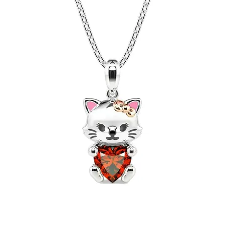 nk11_414_928873644499.jpg Hug Me "Little Dairy Cow" Heart Cut Sterling Silver Necklace - 图片 1