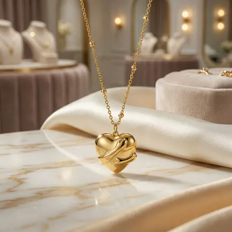 nk8_293_1018547093994.jpg "Warm Hug" Custom Heart Photo Locket Necklace With Engraved - 图片 1