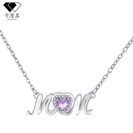nk8_294_1046501062133.jpg Custom Heart Birthstone Necklace For Mom's Love - 图片 1