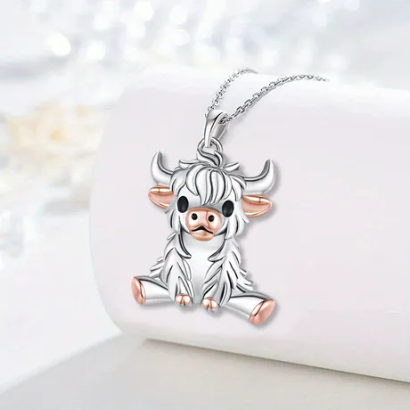 nk8_298_855772330358.jpg Hug Me Custom Highland Cow Necklace With Birthstone - 图片 1