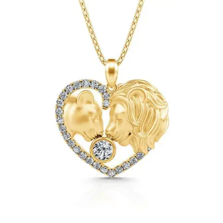 nk9_313_852460521455.jpg Snuggle Cat Custom Birthstone Necklace For Couple - 图片 1