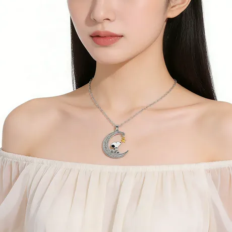 nk9_322_1026826769244.jpg “Puppy Picks Stars” Custom Moon Dog Birthstone Necklace - 图片 1
