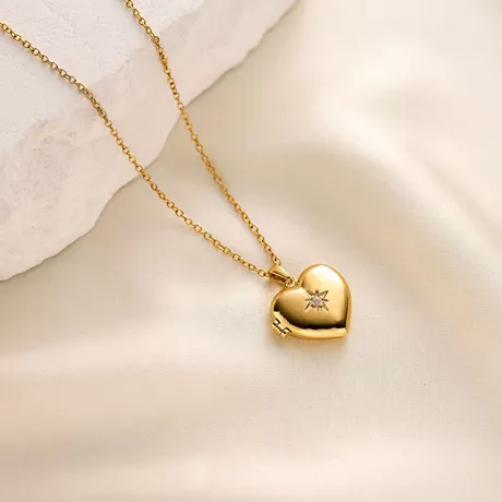 nk9_328_992142447959.jpg Golden Custom Heart Necklace With Birthstone Engraved - 图片 1
