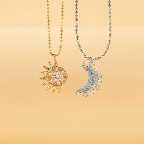 nk9_335_884819902065.jpg Celestial Moon Friendship Necklace Sterling Silver Magnetic - 图片 1