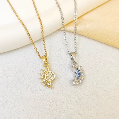 nk9_336_987347984881.jpg Celestial Sun Friendship Necklace Sterling Silver Magnetic - 图片 1